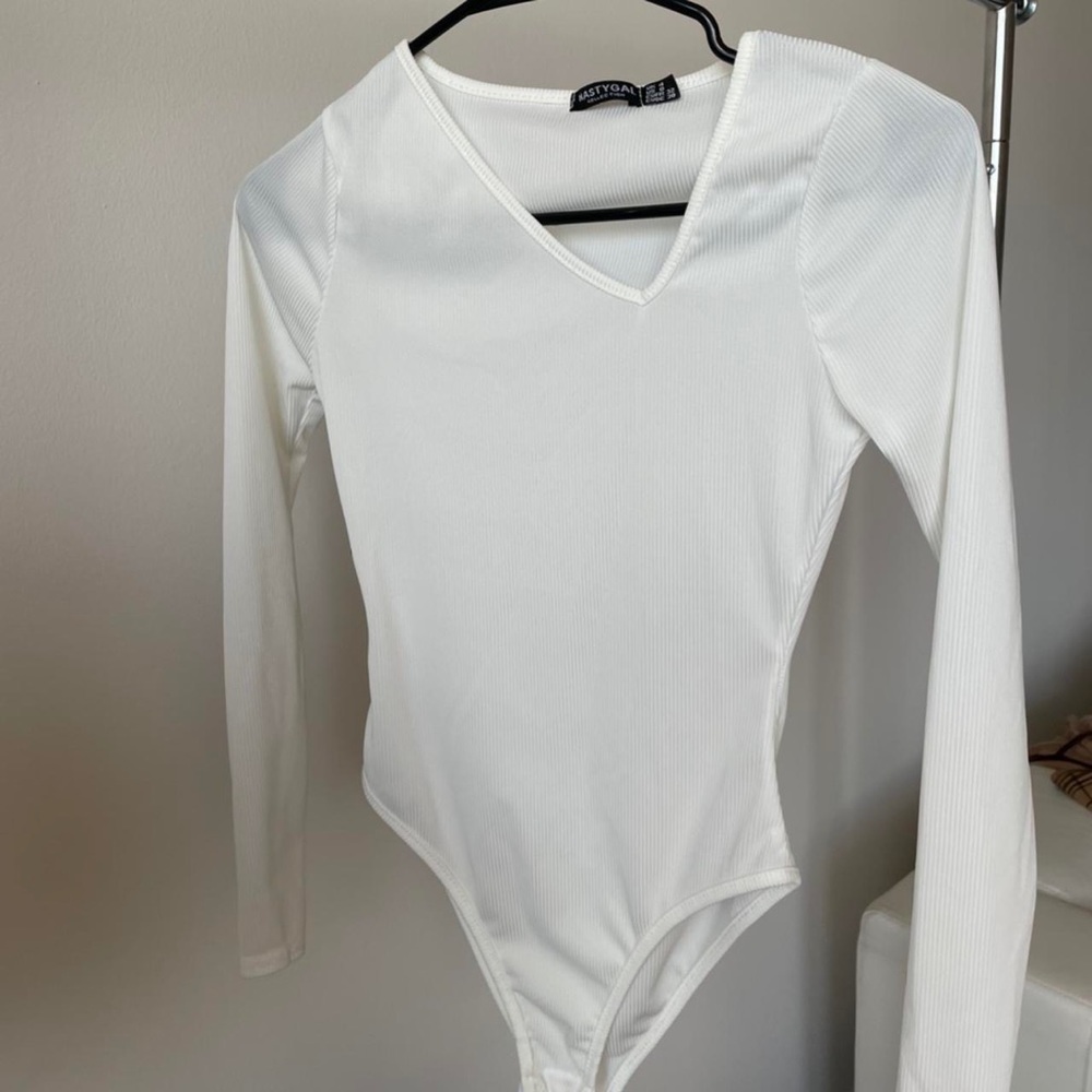 white cutout bodysuit